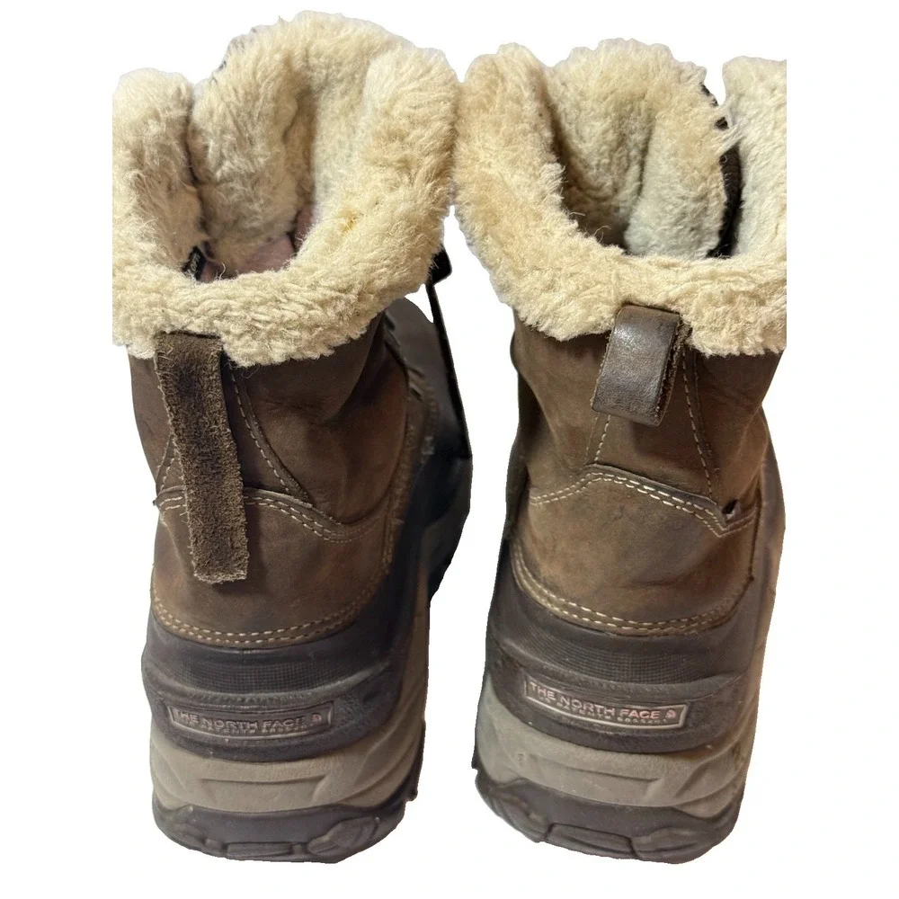 The North Face Chilkat Womens Winter Snow Boots US 9 Brown Waterproof PrimaLoft